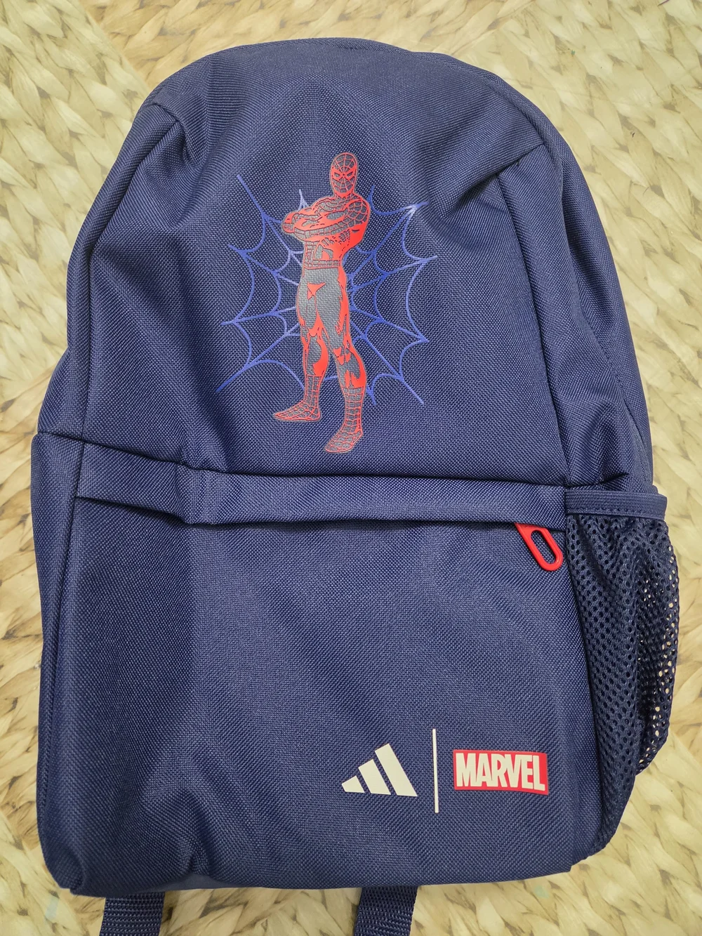 adidas Kids Navy Backpack with Red Spider-Man Graphic